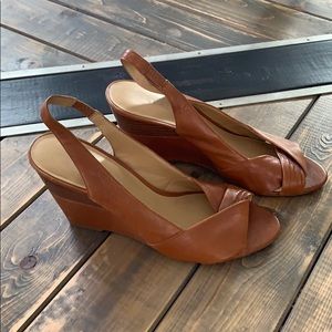 Open Toe Brown 4 Inch Nine West Sandals Heels
